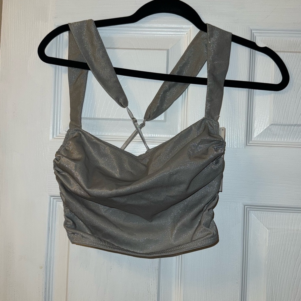 NWT Urban Outfitters Out From Under Ella Shiny Ruched Bustier Size S/P - Picture 3 of 7